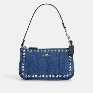 NWT Authentic Coach CM251 Nolita 19 Denim Bag Purse Silver Rivets